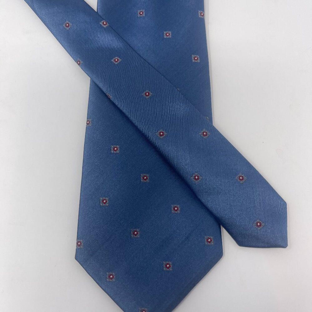 Vintage Sears Blue Neat Print Tie 55” Retro Classic